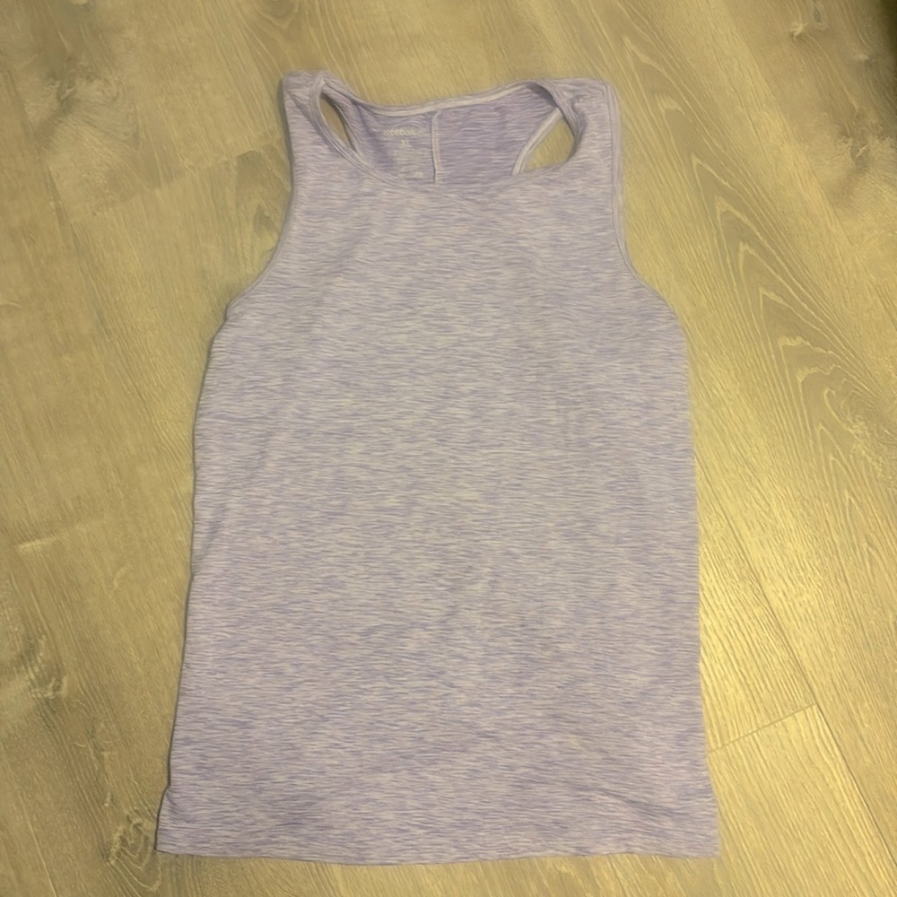 Reebok women’s purple athletic tank with back slit size XL EUC